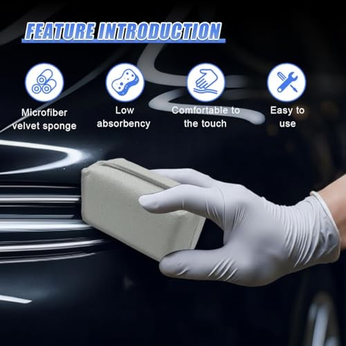 Suede Microfiber Applicator Pad, Ceramic Coating Sponge Pads, Automotive 4PCS