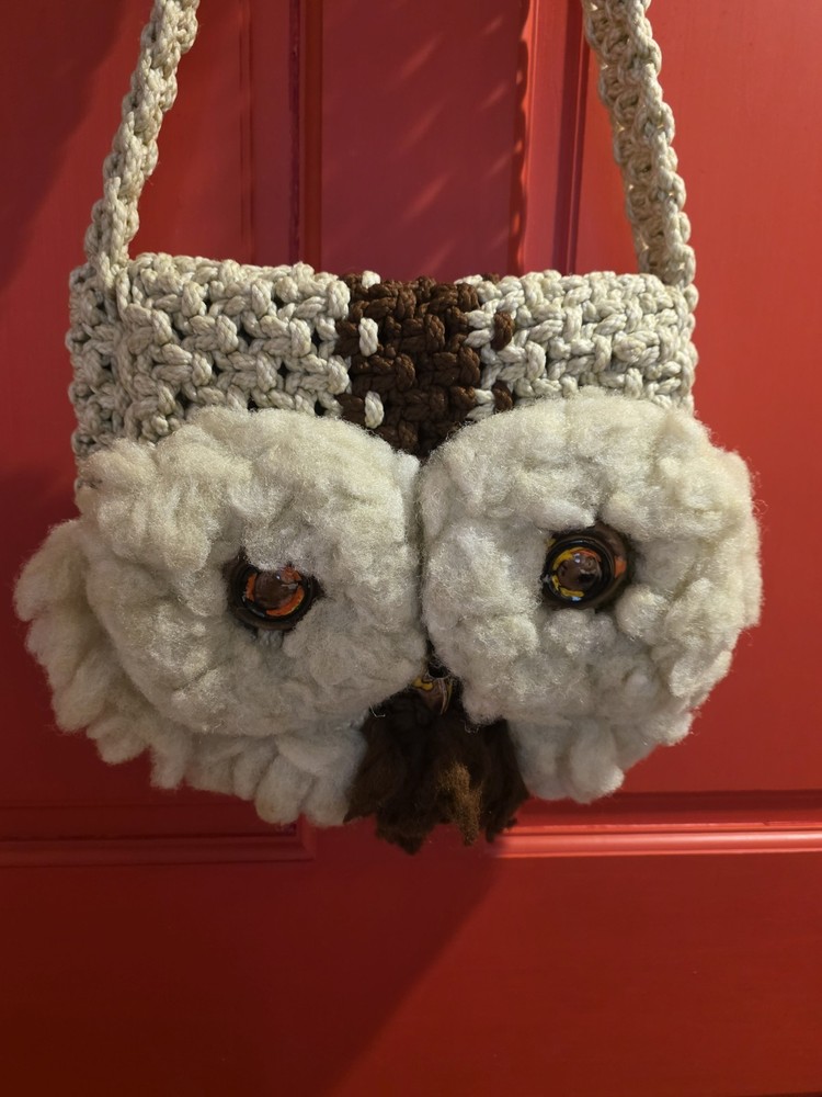 Vintage 1970's BOHO Macrame Owl Shoulder Bag