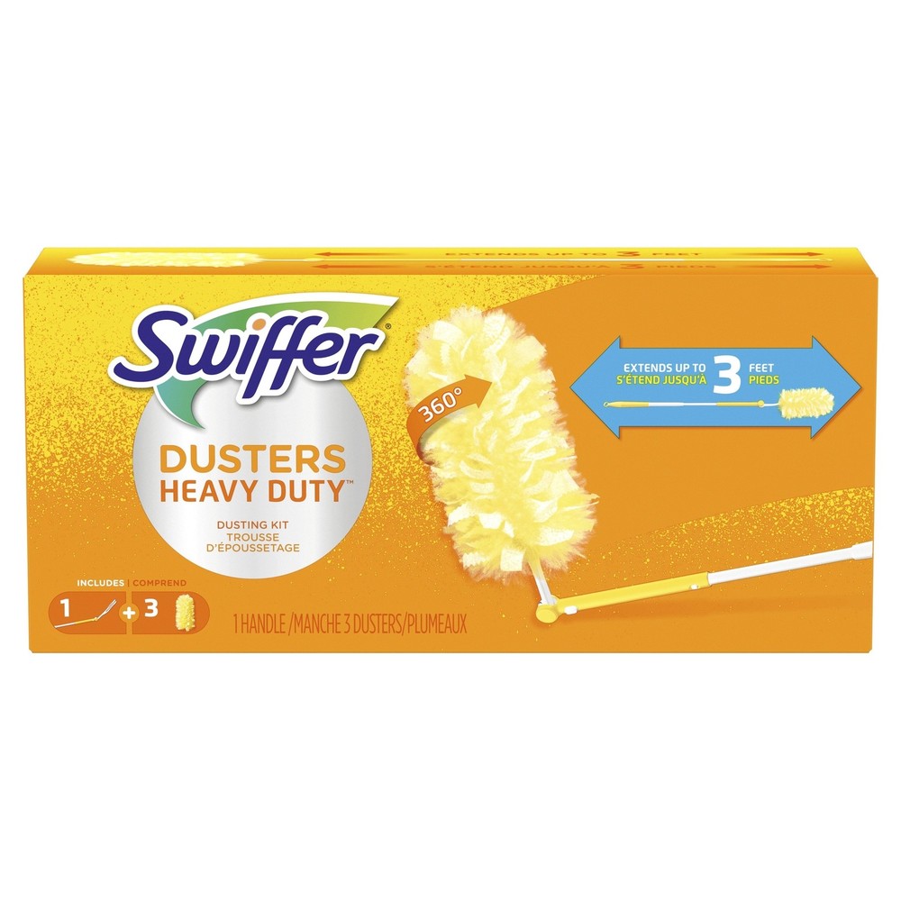 Swiffer 360 Dusters Extender Kit 3 Unscented Dusters With Extendable Handle 1set