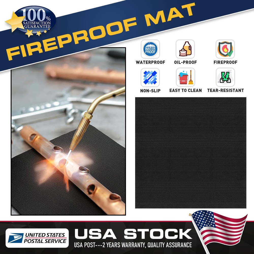 7.9"X7.9" Fireproof Mat Premium Fire Pit Mat Protector Deck Heat-resistant