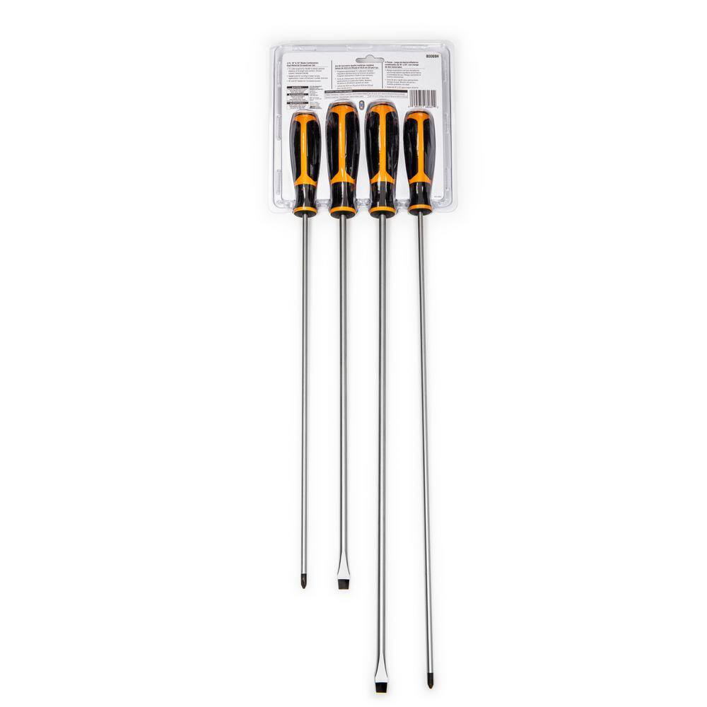 4 Pc. Phillips/Slotted Dual Material Screwdriver Set