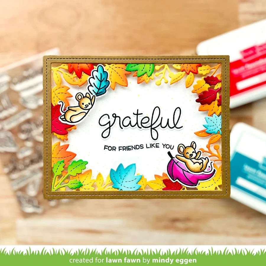 Lawn Fawn Clear Stamp Set Scripty Autumn Sentiments