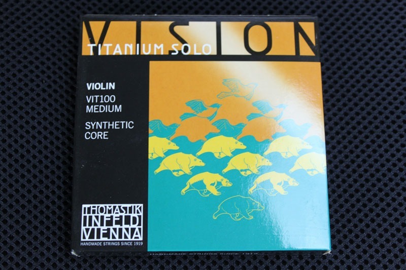2 x Authentic Thomastik Vision Titanium Solo Violin String Set Medium 4/4