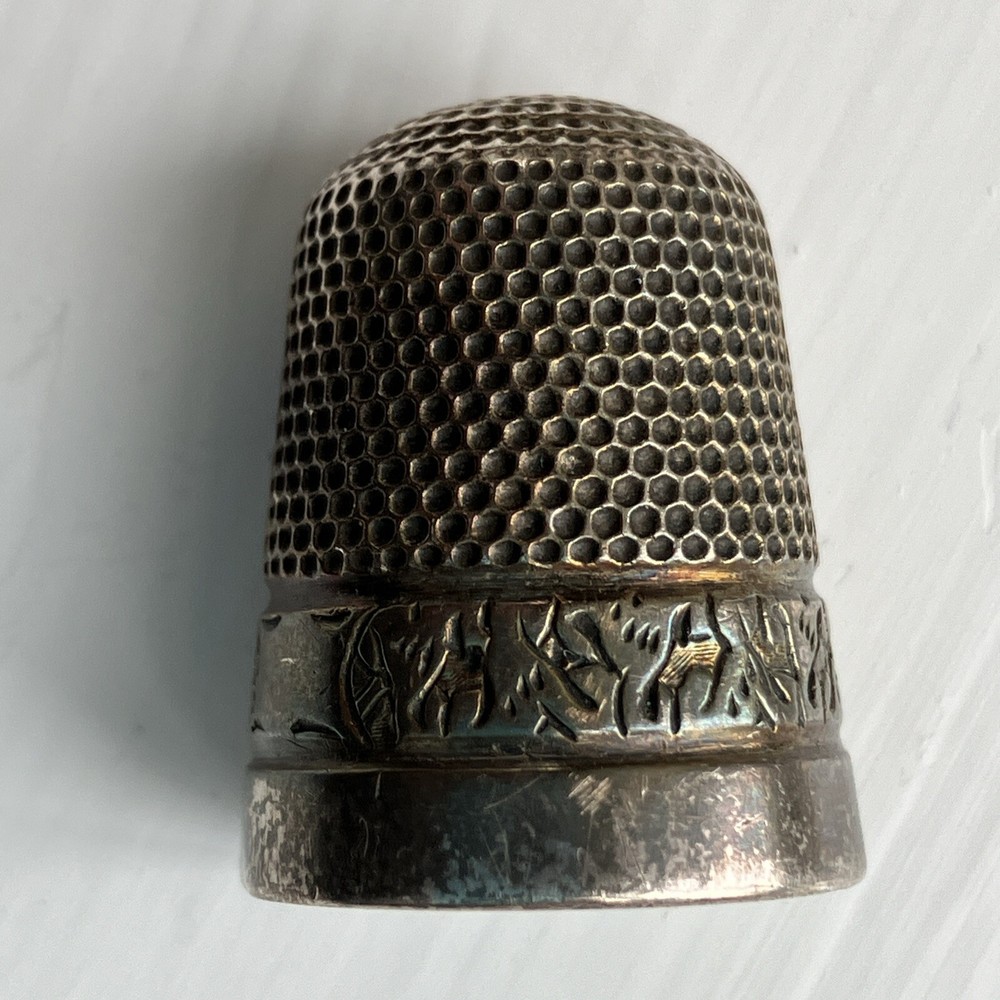 antique solid silver thimble