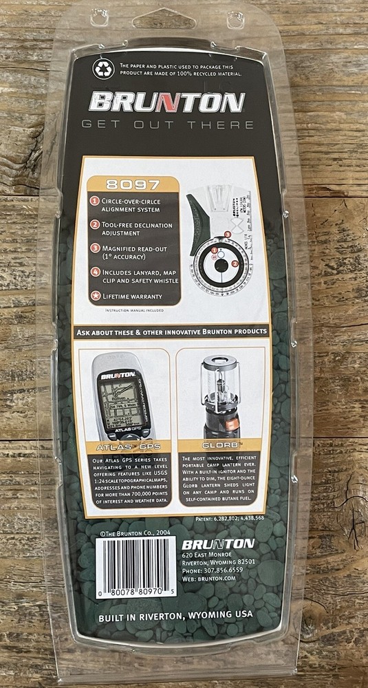 Brunton 8097 Eclipse Baseplate Map Compass Lanyard Whistle And Map Clip New