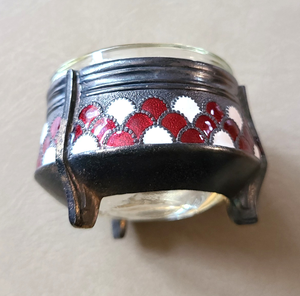 Open Salt Cellar Soviet USSR Enameled Vintage