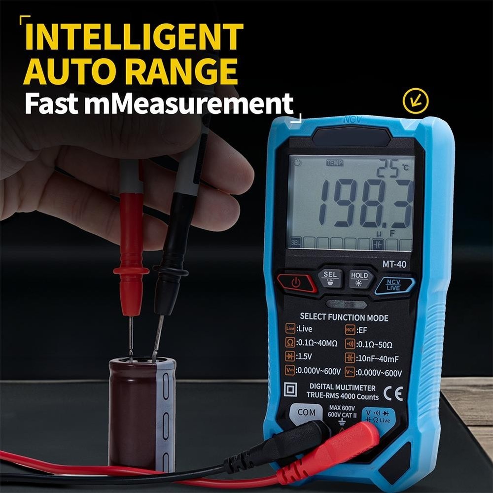 Digital MT40 Multimeter with Fast Sampling Rate and Backlight Functionality
