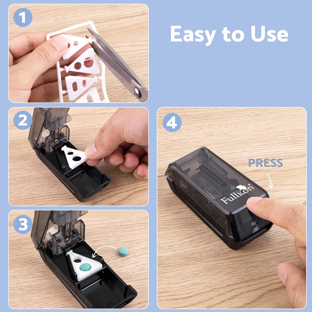 Fullicon Pill Cutter for Small or Large Pills, Splitter with V-Shape Holder,