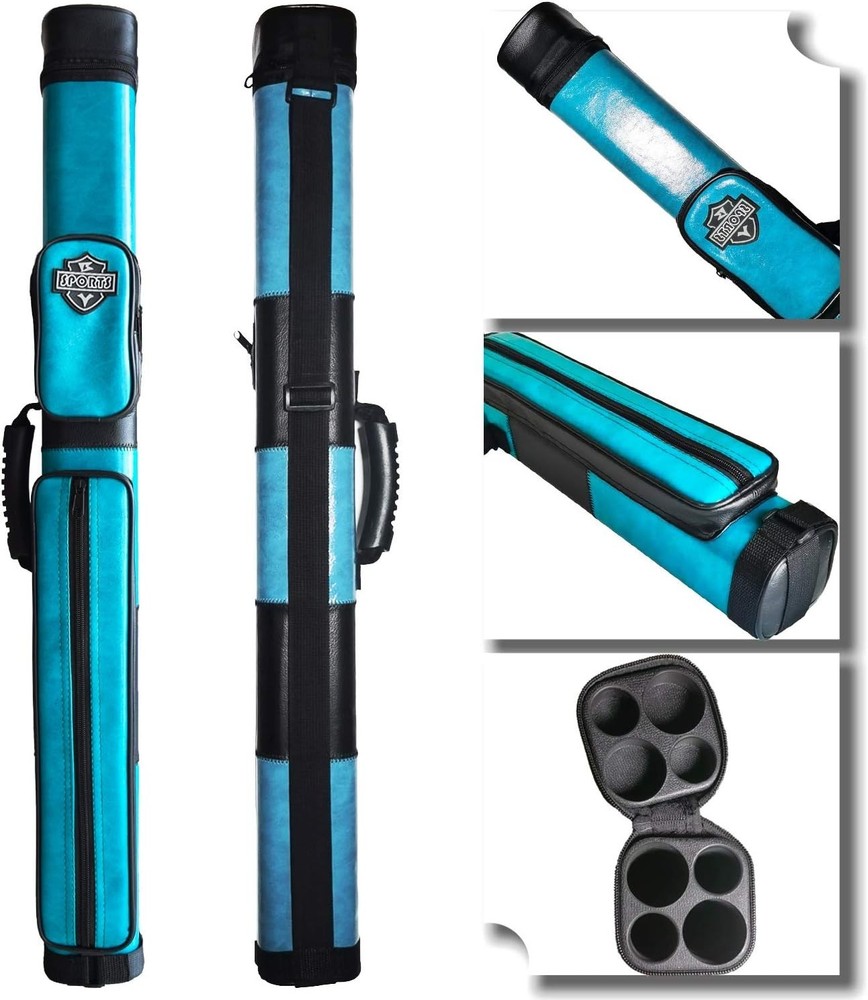 Durable 2x2 Hard Cue Case with Adjustable Strap for Billiards Players