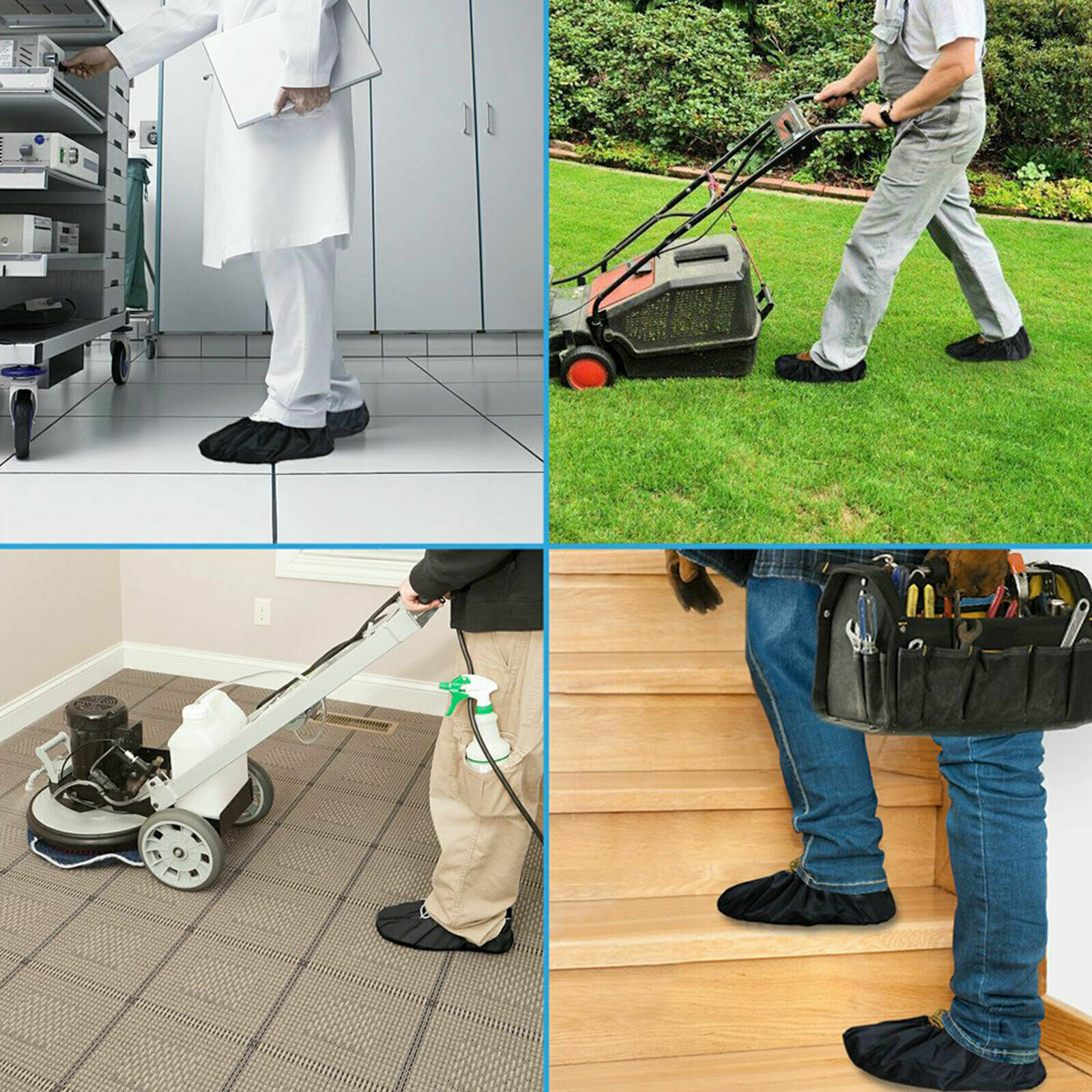 4 Pairs Waterproof Anti slip Washable Reusable Boots Cover Indoor Shoe Covers