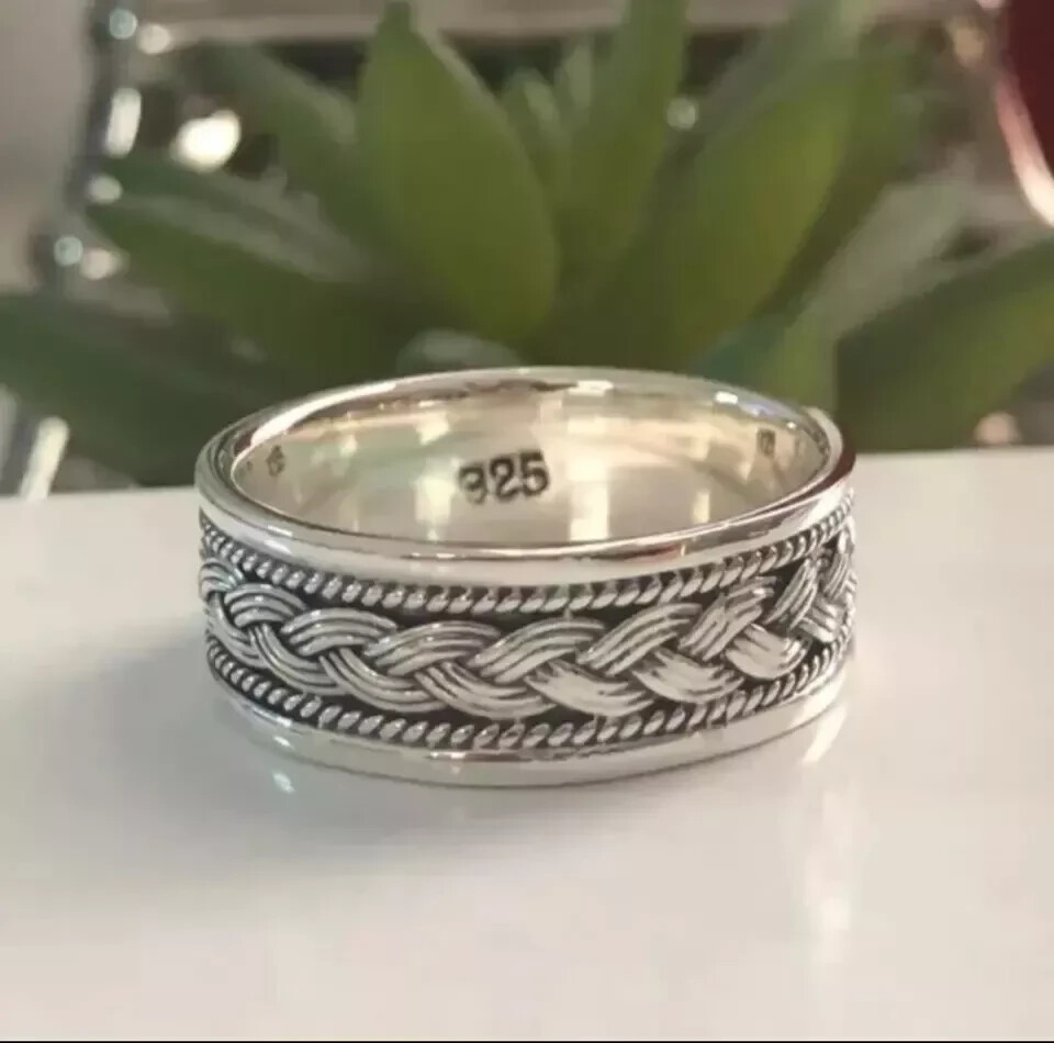 Solid 925 Sterling Silver NEW Spinner Band Ring Statement Handmade Ring All Size