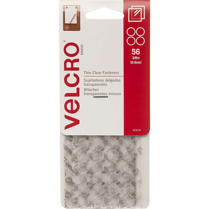 VELCRO(R) Brand Thin Fasteners Dots 3/8" 56/Pkg Clear