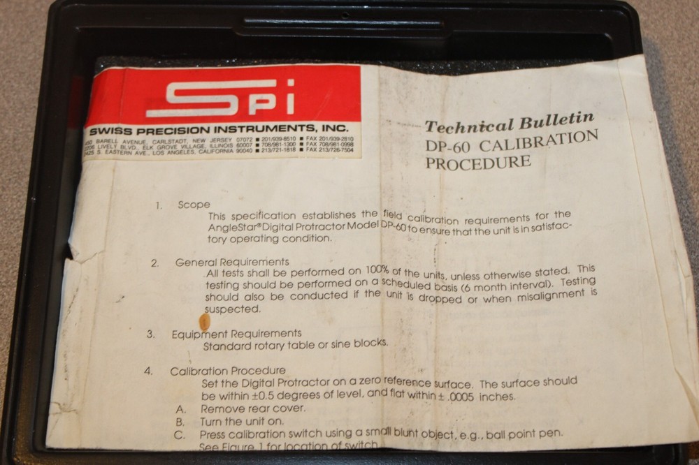 SPI Swiss Precision Instruments Protracto Level II 31-043-3 Untested