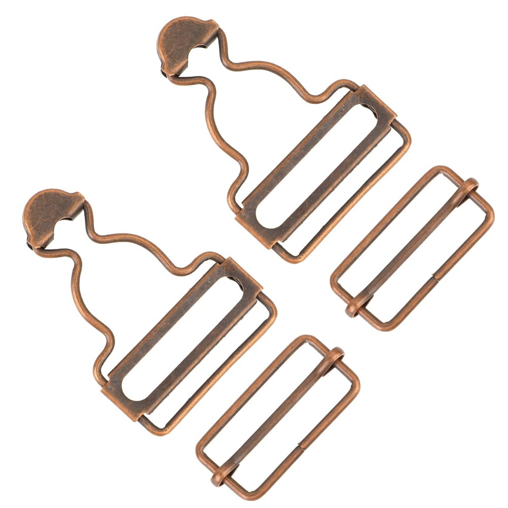 salbsever 2 Pairs Overall Buckles Replacement Metal Medium, Red Copper