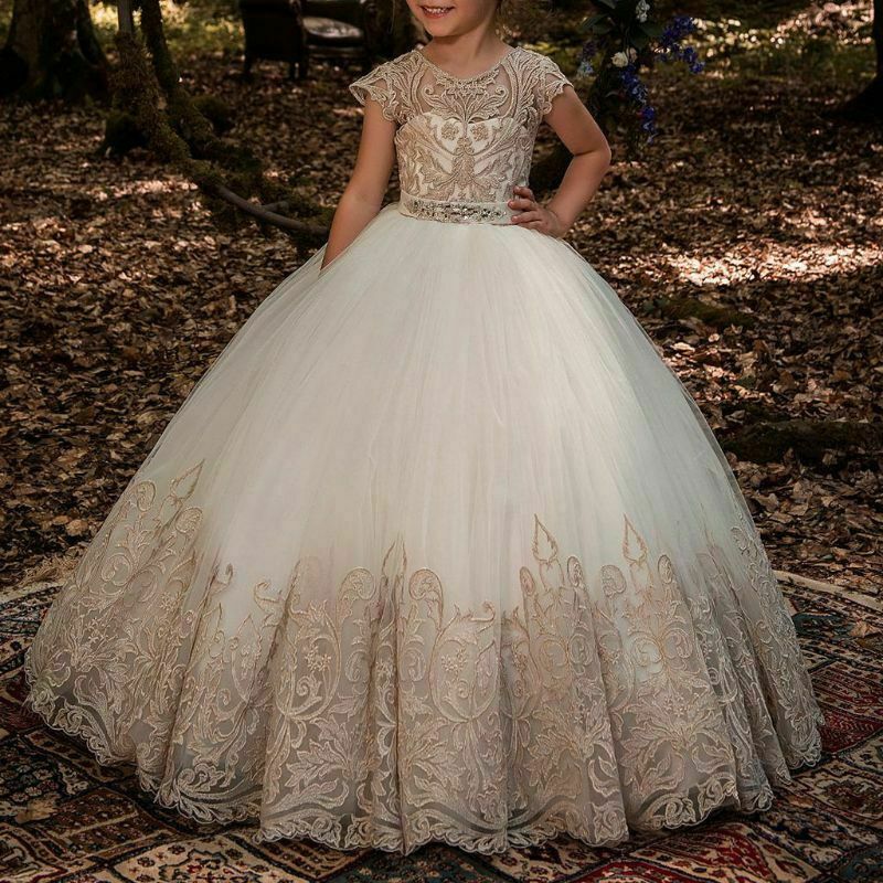 3 Hoop Crinoline Girls Wedding Petticoat Children Princess Dress Underskirt US