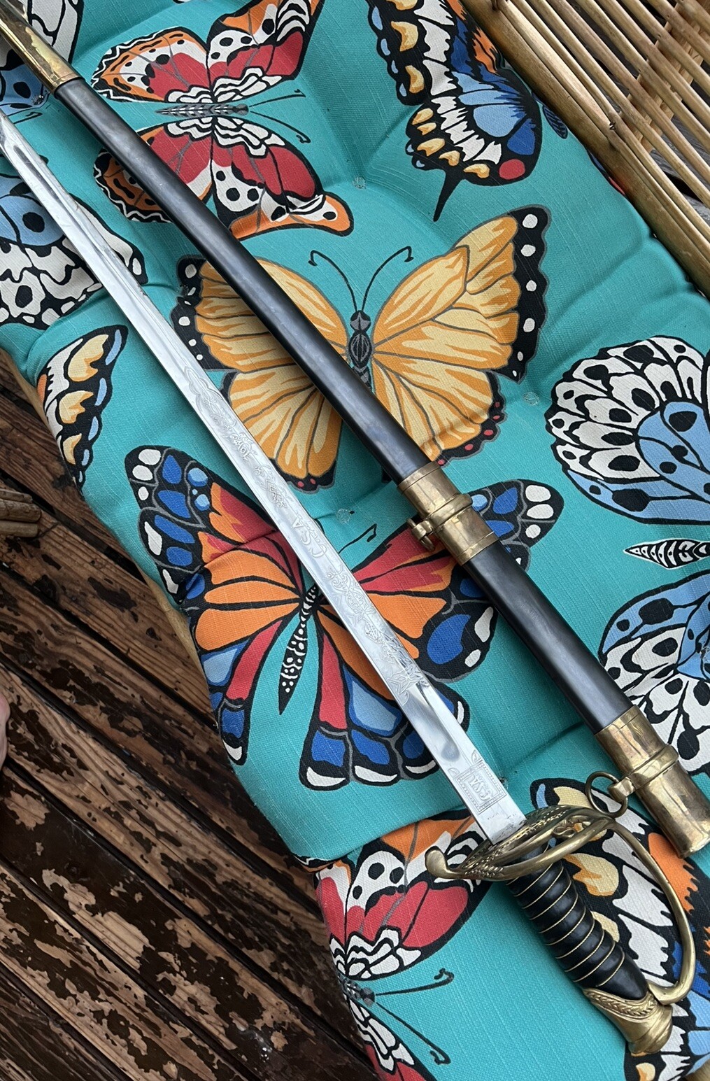 Confederate Sabre Replica Sword India Made Used with Free Shipping