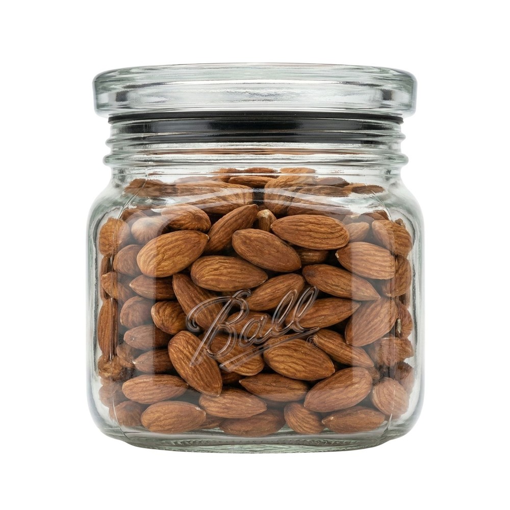 (2 pack Quart Glass Jar W/ Glass Lid 4 Cup Stackable Pantry Storage Container