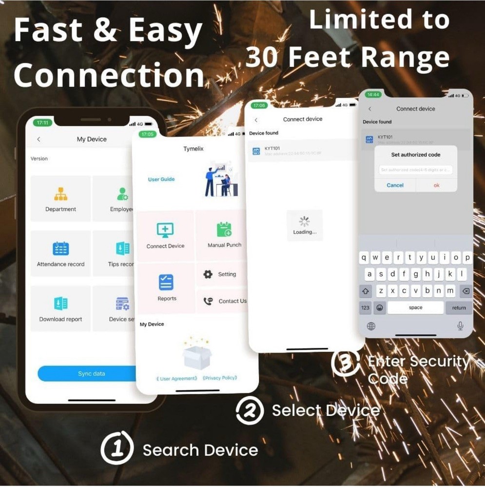 App-Based Time Clock–Employee Fingerprint Attendance, iOS/Android w/10 IC Cards