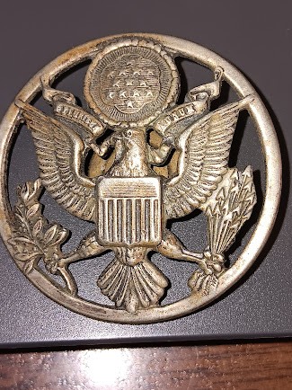 Genuine US Air Force Enlisted Men's Service Cap Insignia Pin. 1-3/4"