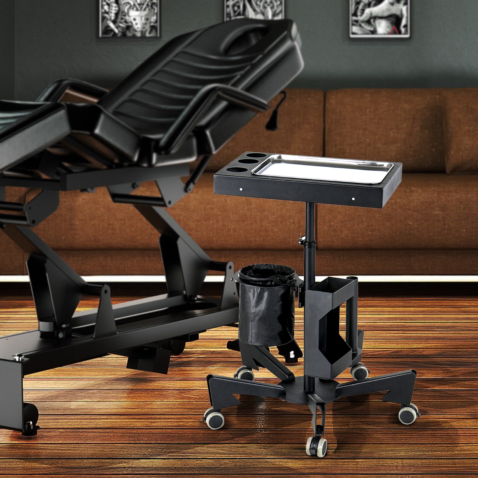 Tattoo rolling tray portable tattoo tray tattoo stand Moblie tattoo workstation