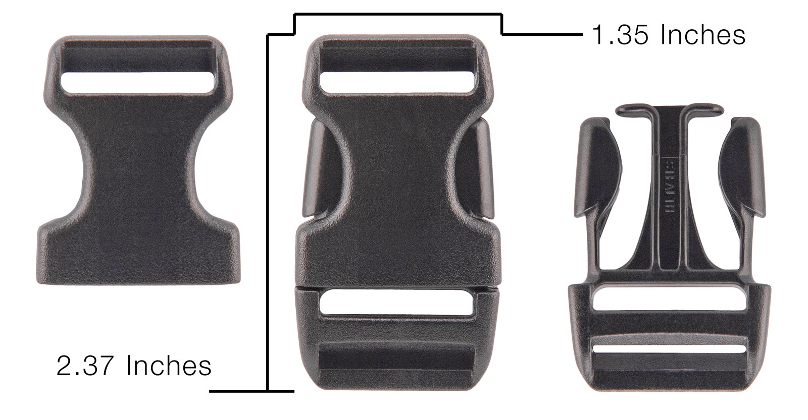 10 - 1 Inch Duraflex Stealth Plastic Buckles