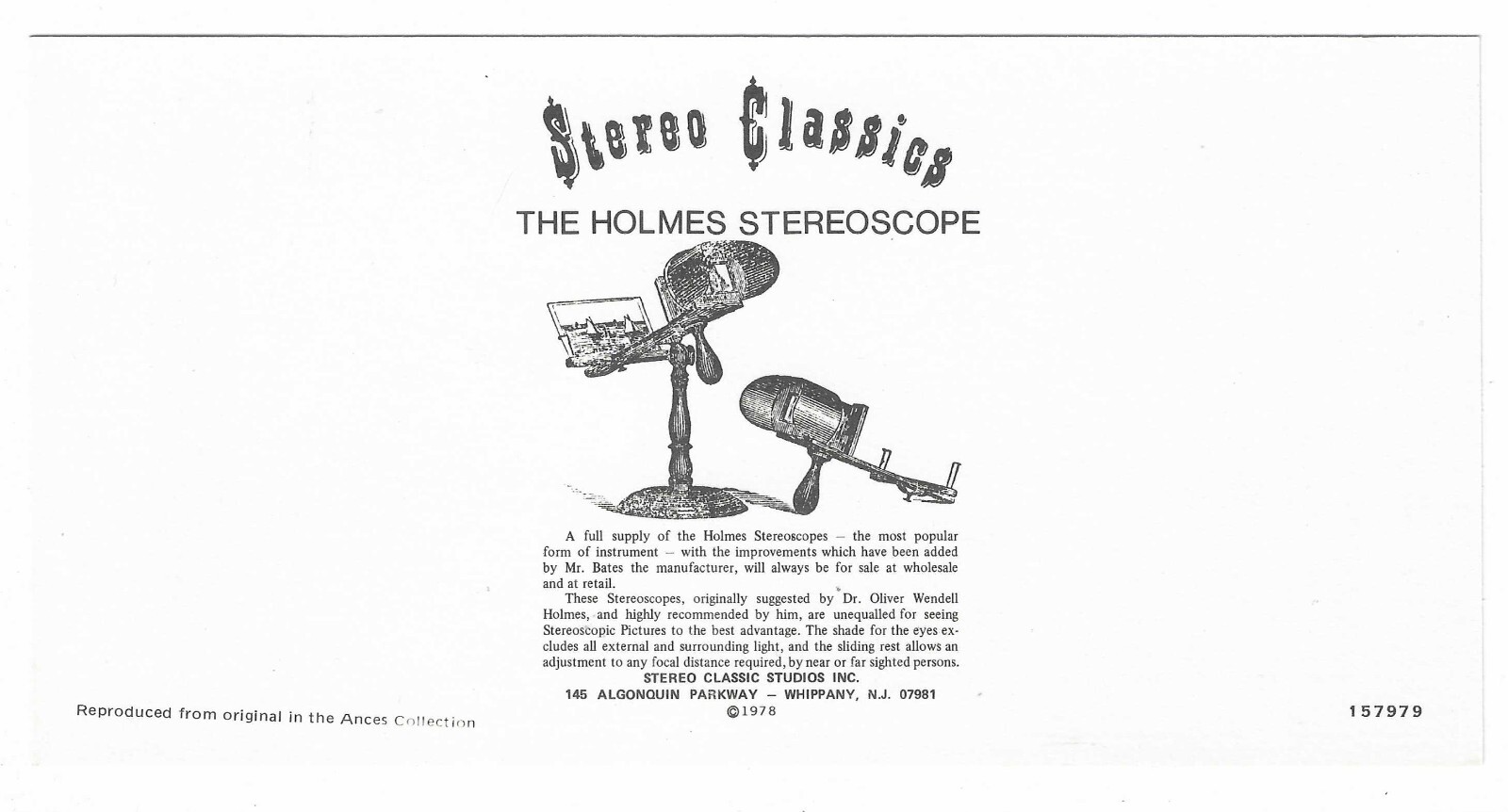 Market Street Before Earthquake, San Francisco, 1978 Reproduction Stereoview