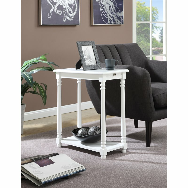 Pemberly Row End Table in White Wood Finish