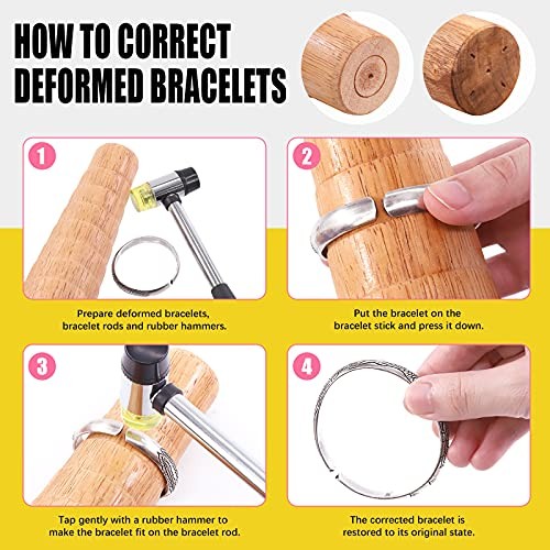 5 Pcs Jewelry Ring Bracelets Sizer Tools Measuring Set Includes Wooden Step