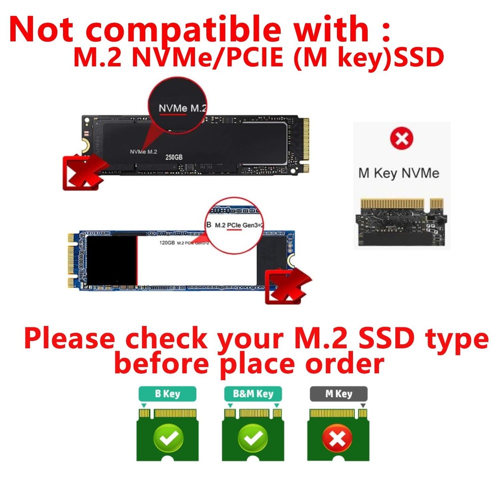 M.2 to SATA Adapter for MSATA/M.2 NGFF SSD