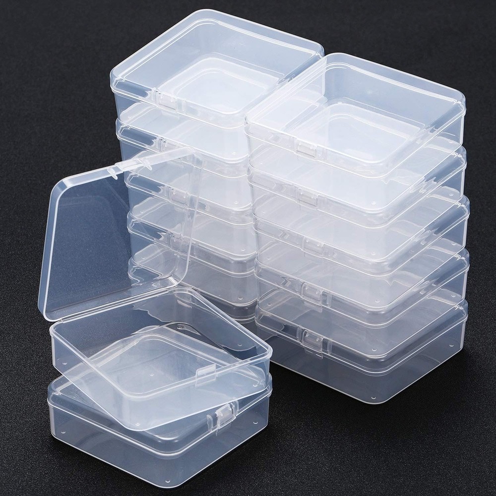 Durable Hinged Lid Craft Storage Boxes - Perfect for Beads & Small Items