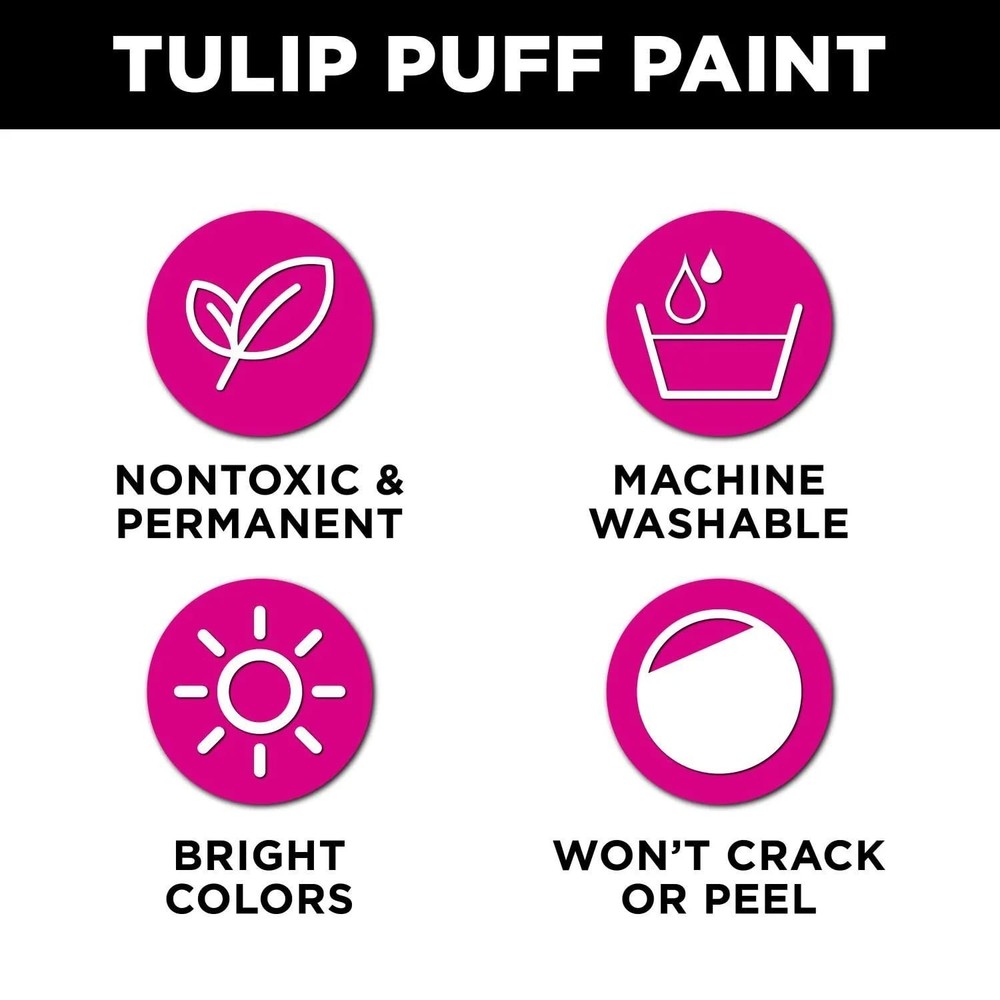 Puff Paint Essential Rainbow Colors 10-pack, Multi-Surface, Premium Quality, ...