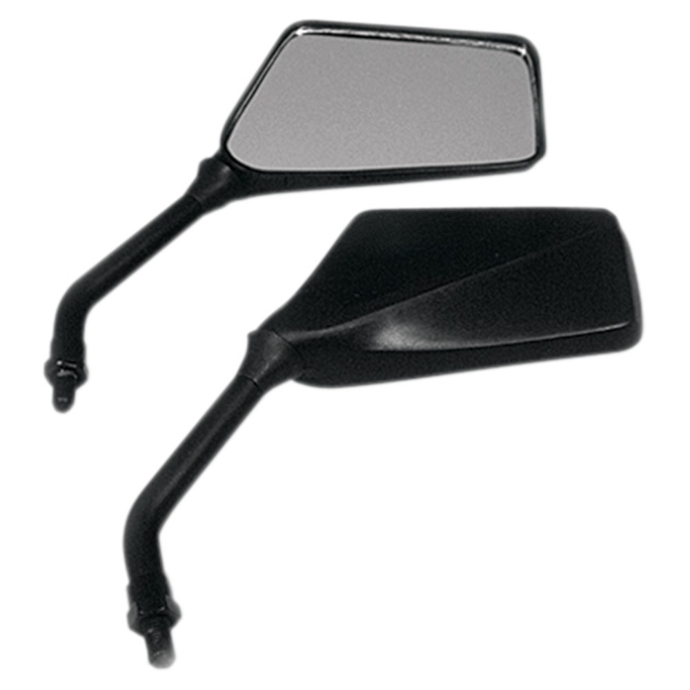 Emgo Universal Rectangular Mirror - Trimline - 5in. Stem- 10mm Thread - 20-97120