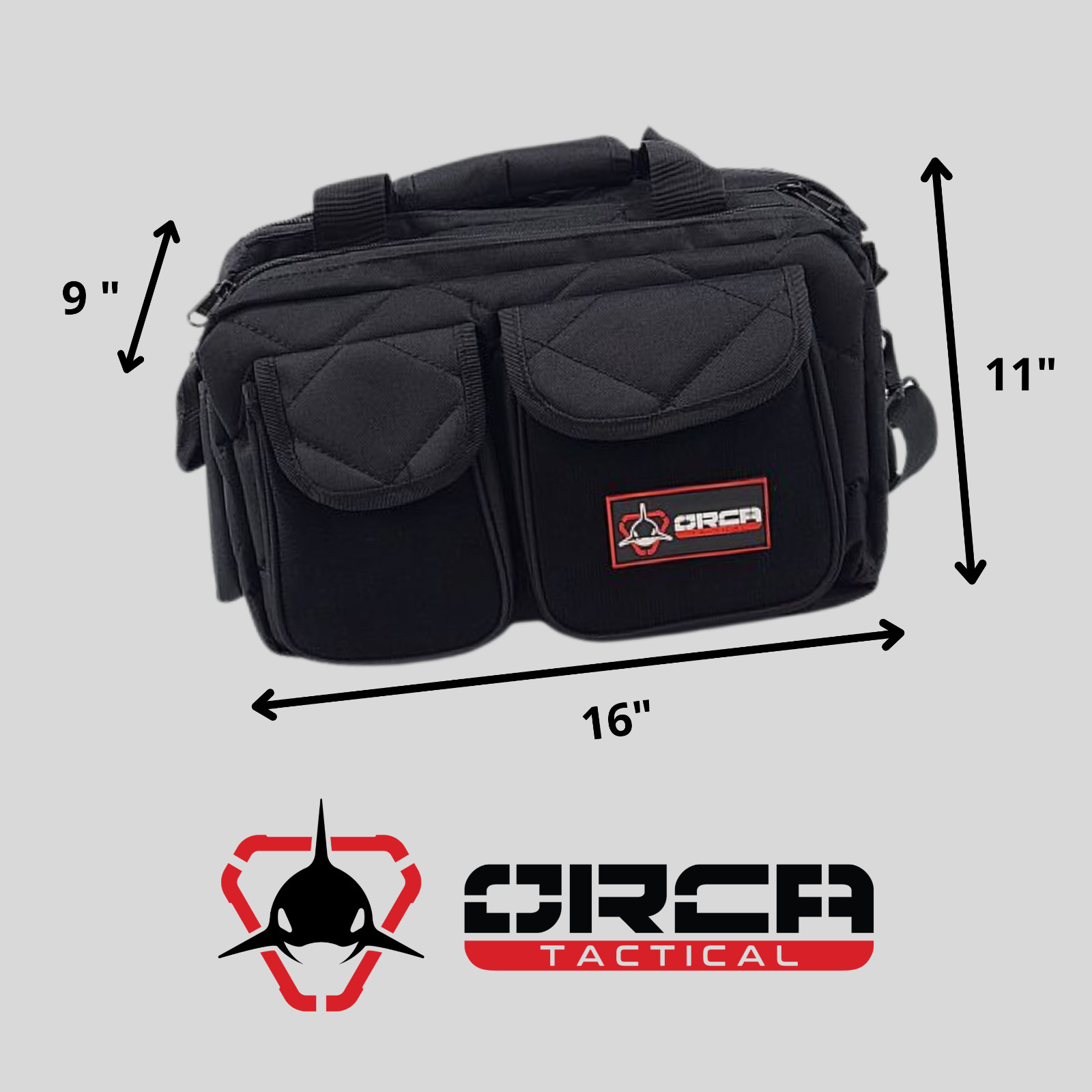 Orca Tactical 2+ Pistol Range Bag Shooting Handgun Revolver Duffle Ammo Case