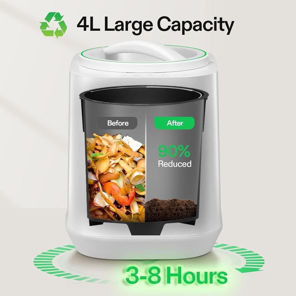 VIVOSUN 4L Electric Kitchen Composter Countertop Compost Bin Fertilizer Maker