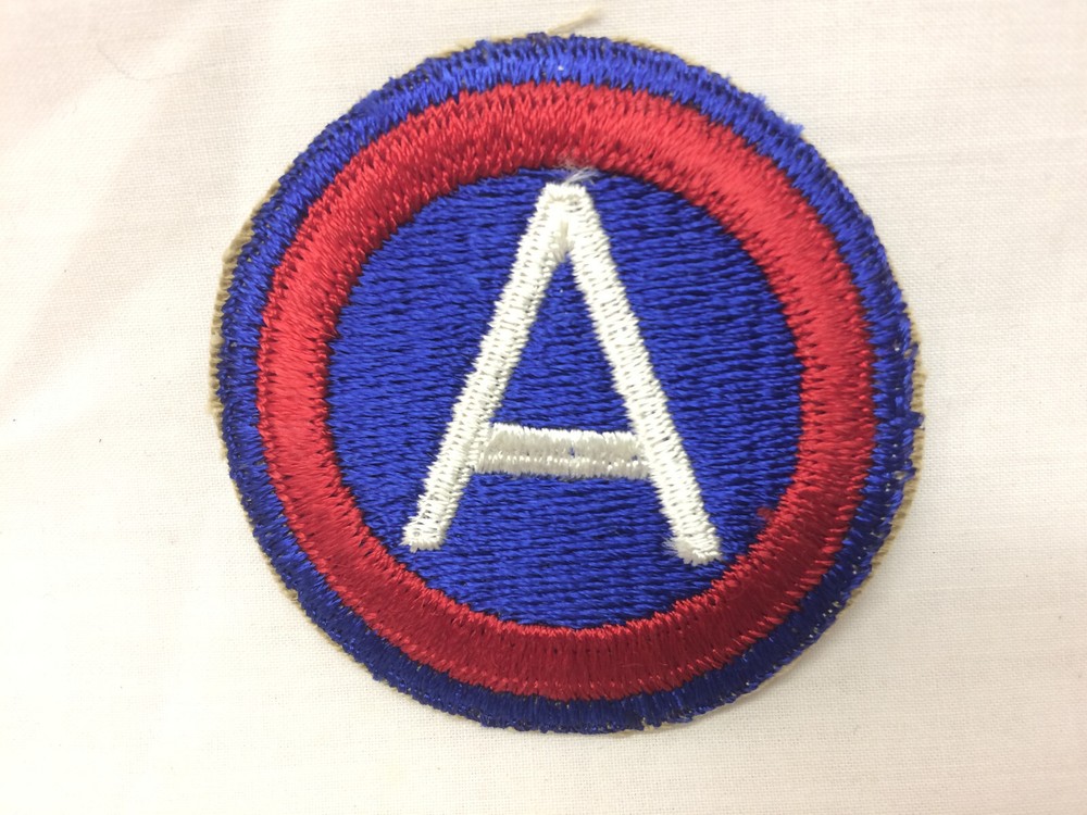 Vintage Military Patch 3rd Army Blue Border Variant Thick Red Ring White Back