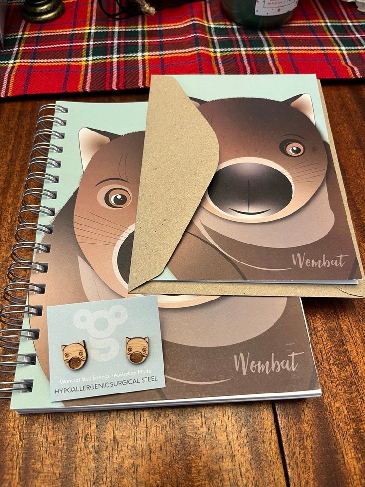 Wombat stud earrings