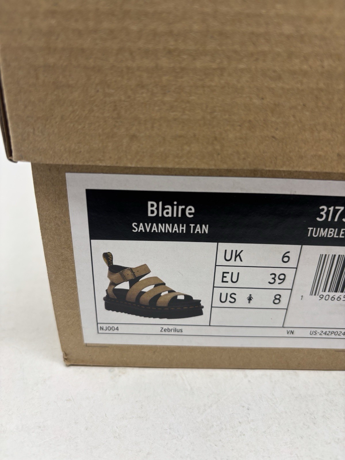 Dr Martens Blaire Savannah Tan Sandal Tumbled Nubuck 31735439 Womens Size 8