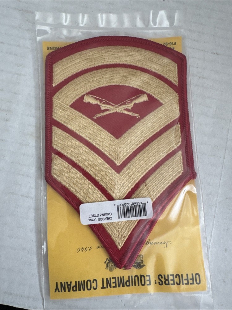USMC Marines Gunnery Sergeant E7 GySgt Chevrons PATCH
