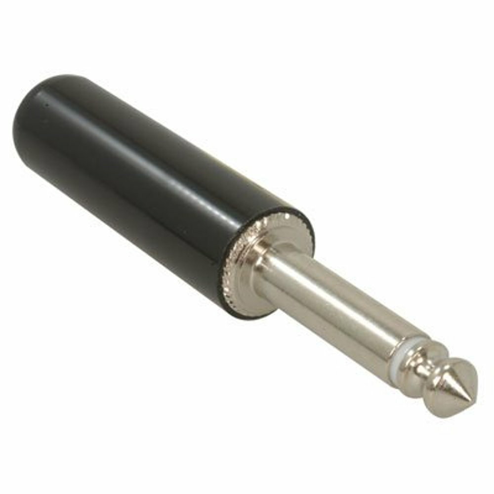 5pc lot Switchcraft Type 250 1/4" Mono 2 Conductor Cable Mount Plug, Black