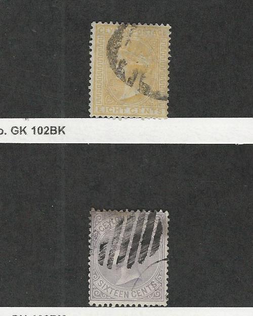 Ceylon, Postage Stamp, #66a, 67 Used, 1872