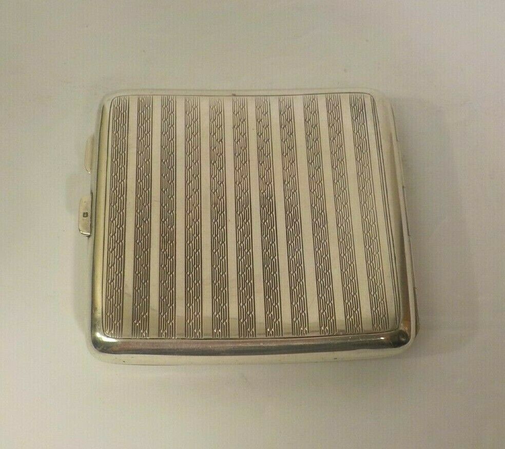 English Sterling Silver Cigarette Case, c. 1922, Monogram