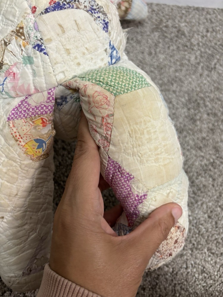 Homemade Patchwork Quilted 20” Mouse Has Been Well Loved