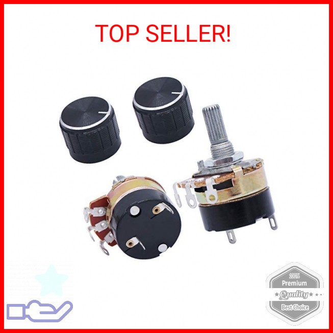 TWTADE 2Pcs 10K Ohm Single Linear Taper Dimmer Potentiometer with on/Off Switch