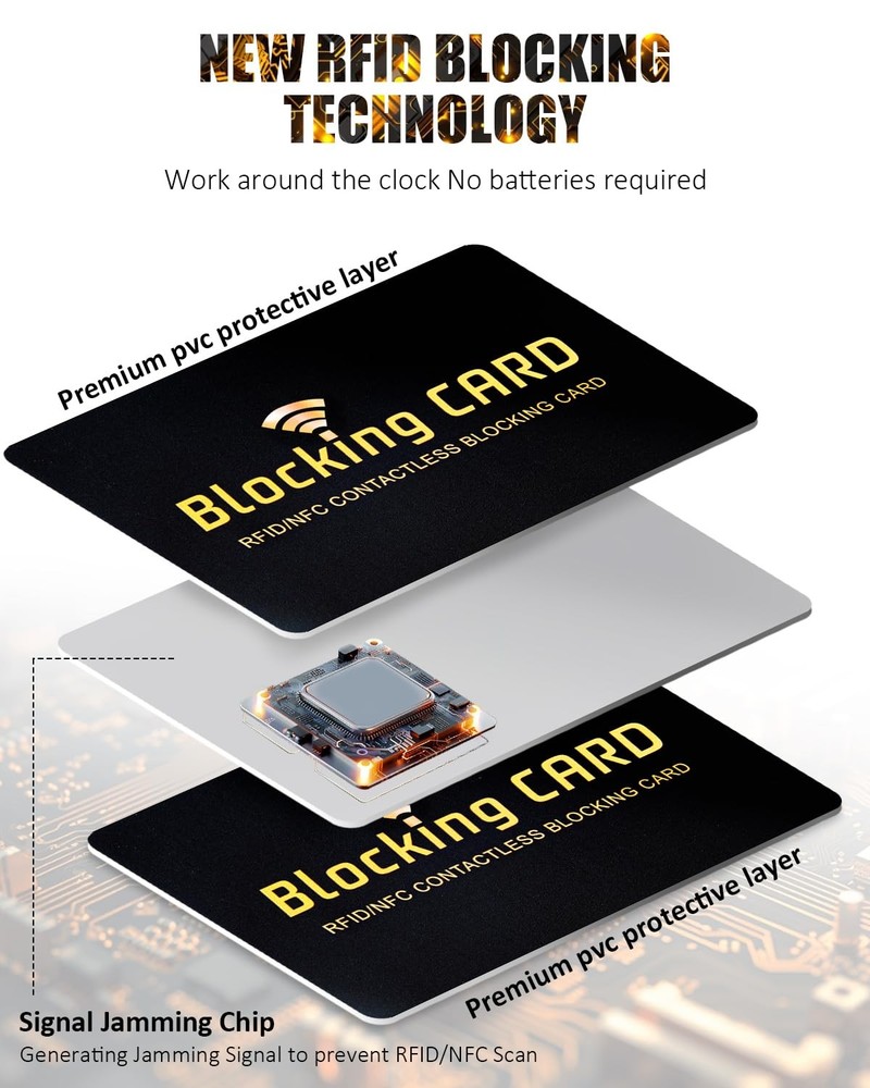 Linmxiy RFID Blocking Card 10 pack,One Protects Credit Size, Black