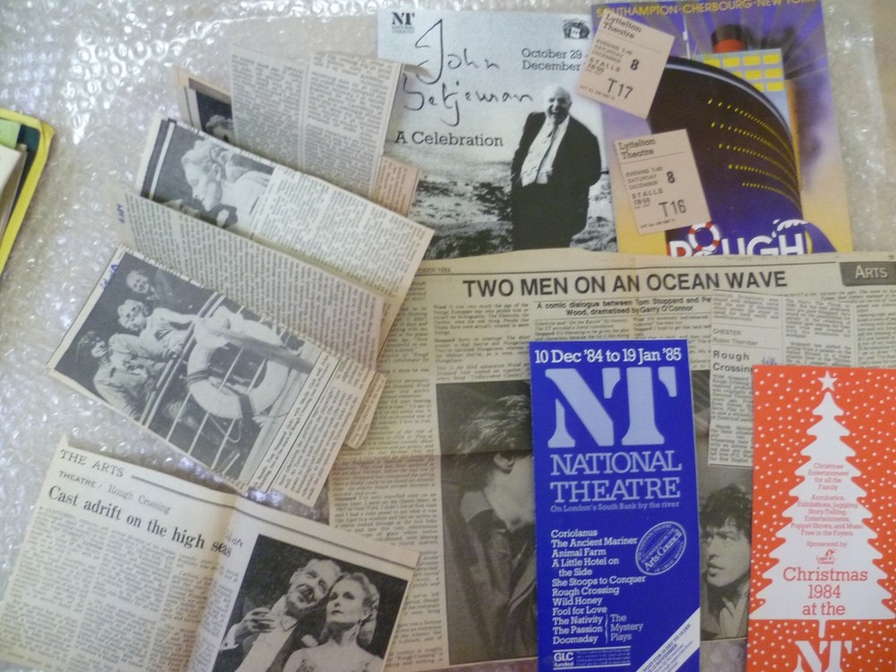 1985 National Theatre Programme+TICKET+Press Cutting & Flyer ROUGH CROSSING