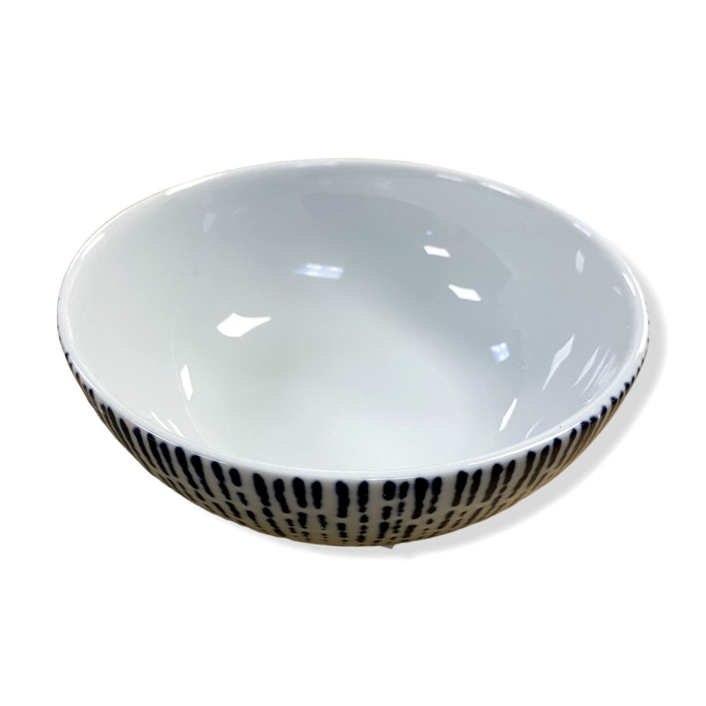 $130 NEIMAN MARCUS 8-Piece Blue White Drizzle Dinnerware Set