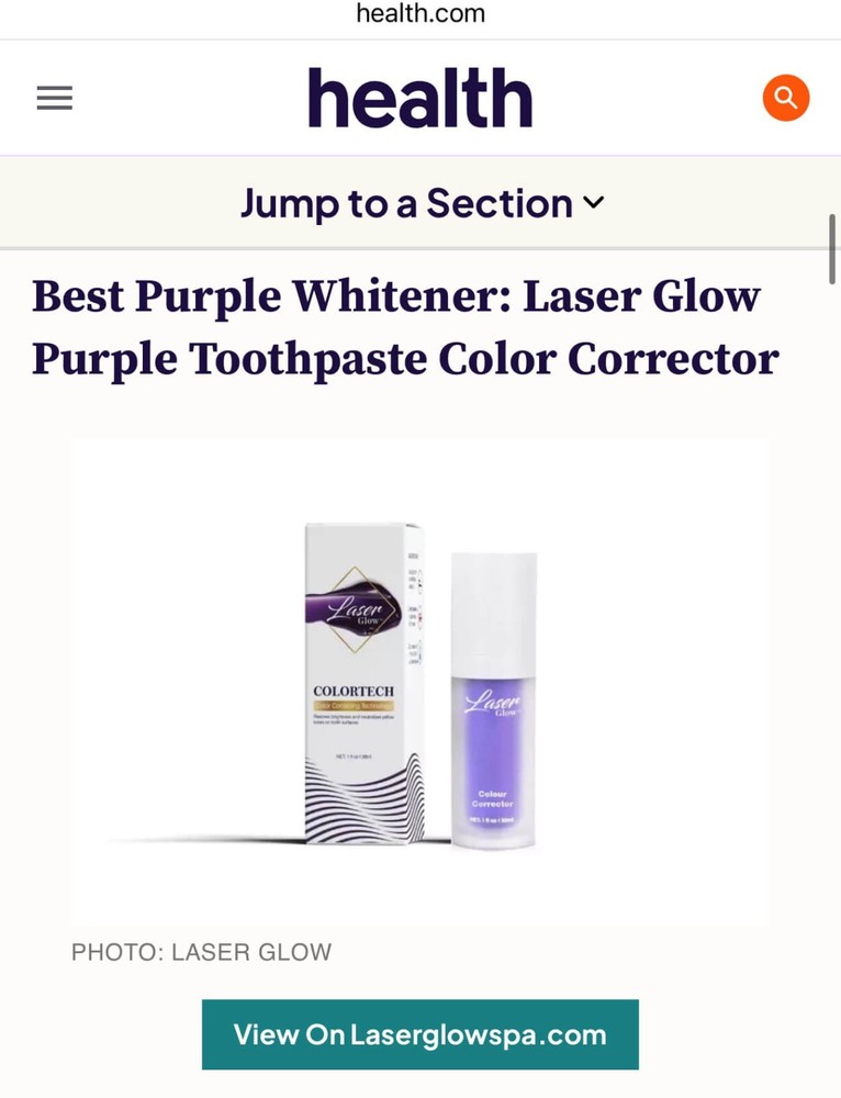 LaserGlow Purple Toothpaste – Ranked #1 by Health.com Color Corrector Toothpaste