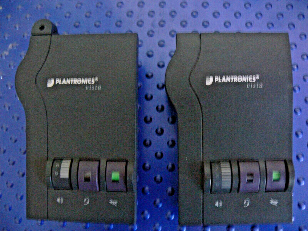 2 Plantronics Vista M12 Headset Amplifier Replacement Base Unit Only Used!