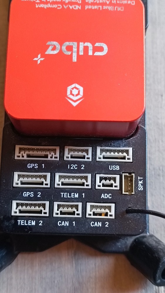 CubePilot Cube Orange+ Pixhawk 2.1 autopilot controller with carrier board.