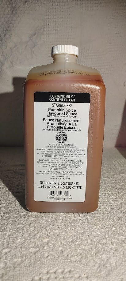 Starbucks Pumpkin Spice Sauce 1.86L (63 fl oz) Sealed Exp April 2026